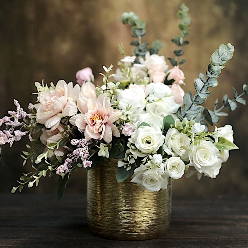 2 Gold 5 in Round Metallic Ceramic Succulent Planters Flower Plant Pots