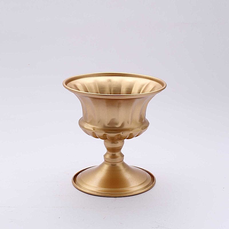 2 Gold 6 in Mini Compote Vases Roman Style Flower Pedestals Pots
