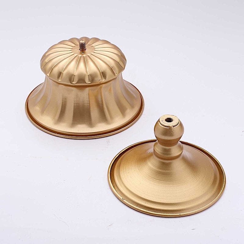 2 Gold 6 in Mini Compote Vases Roman Style Flower Pedestals Pots