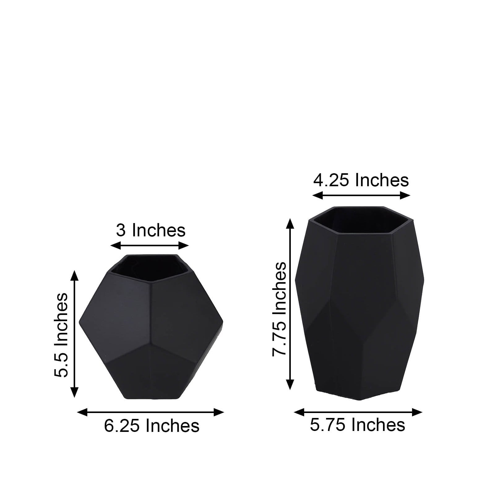 2 Geometric Glass Flower Vases Candle Holders Centerpieces