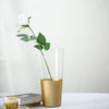 2 pcs 12 in tall Clear with Gold Spray Glass Cylinder Vases