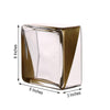 2 pcs 3 in tall Clear with Gold Spray Glass Square Vases