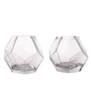 2 pcs 5" tall Clear Glass Geometric Terrarium Centerpiece Vases