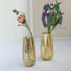 2 pcs 8 in tall Gold Geometric Mercury Glass Vases Centerpieces
