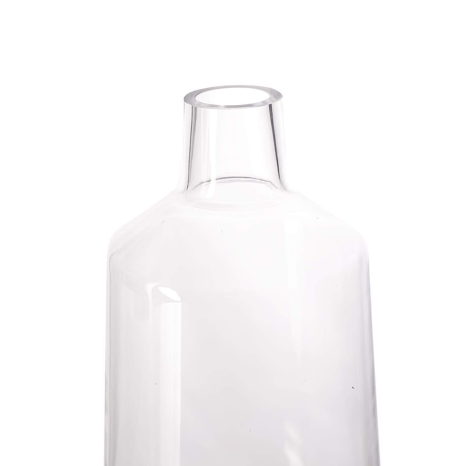 2 pcs Large 12 in tall Clear Glass Vases with Tapered Neck