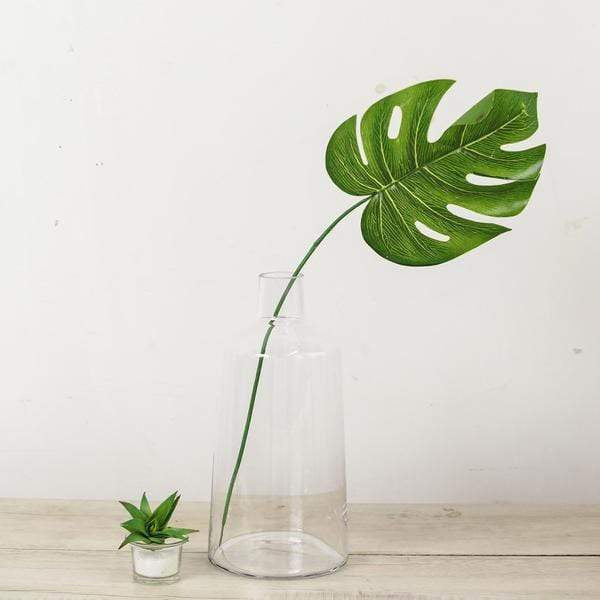 2 pcs Large 12 in tall Clear Glass Vases with Tapered Neck