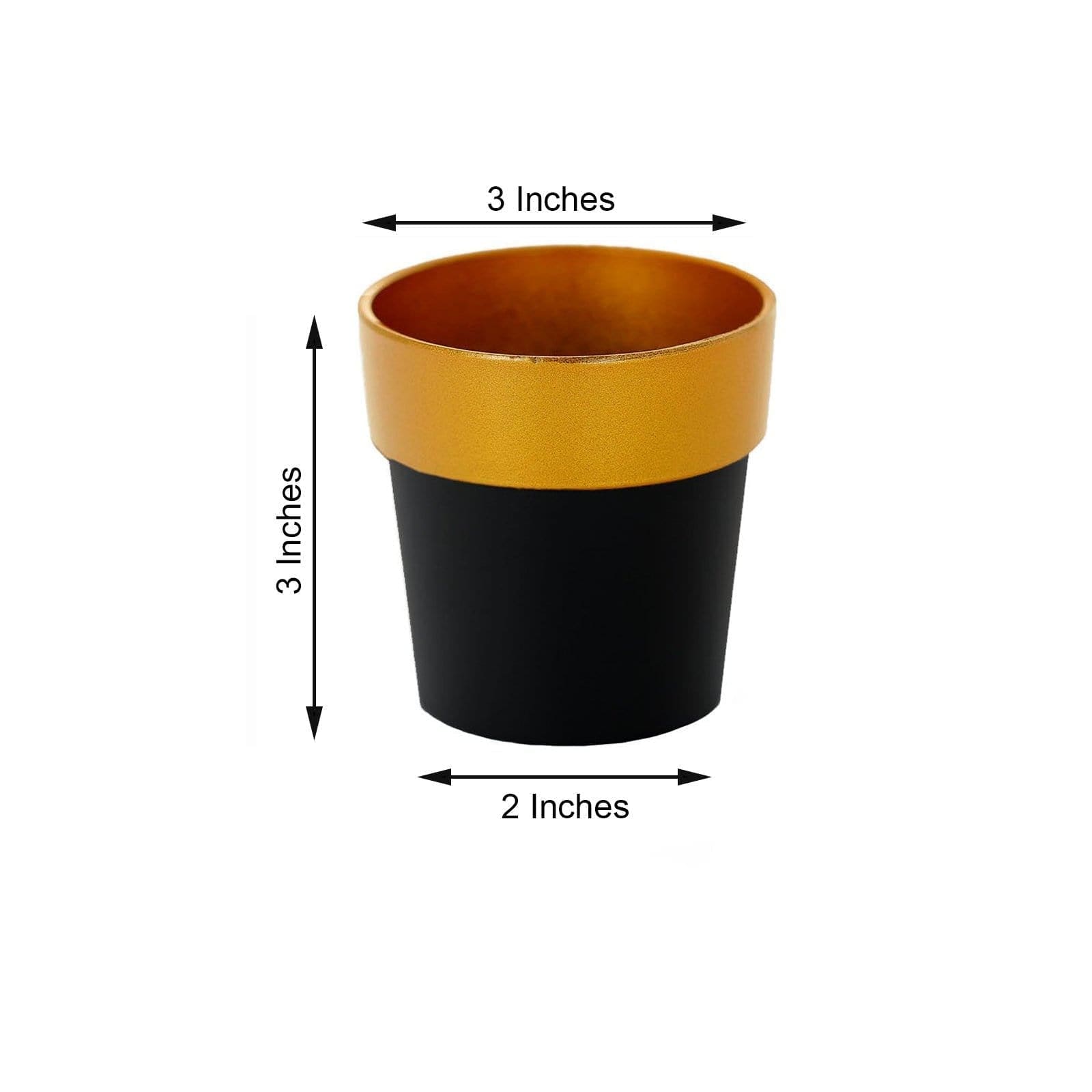 3 pcs 3 in tall Metallic Round Plastic Flower Plant Pots
