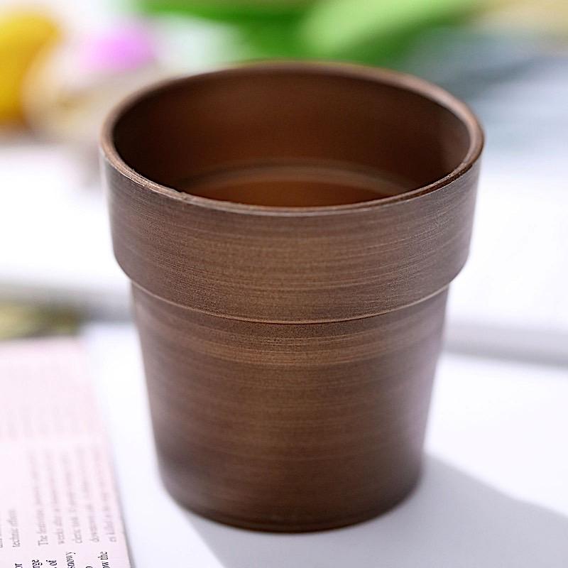 3 pcs 3 in tall Metallic Round Plastic Flower Plant Pots