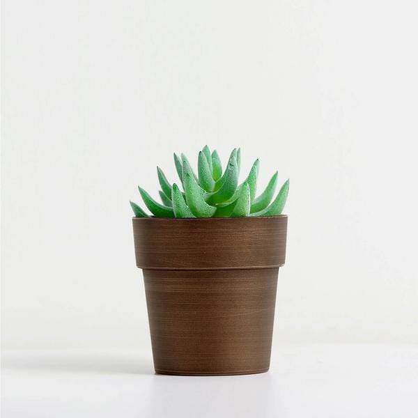 3 pcs 3 in tall Metallic Round Plastic Flower Plant Pots
