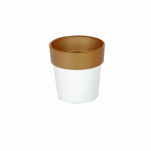 3 pcs 3 in tall Metallic Round Plastic Flower Plant Pots