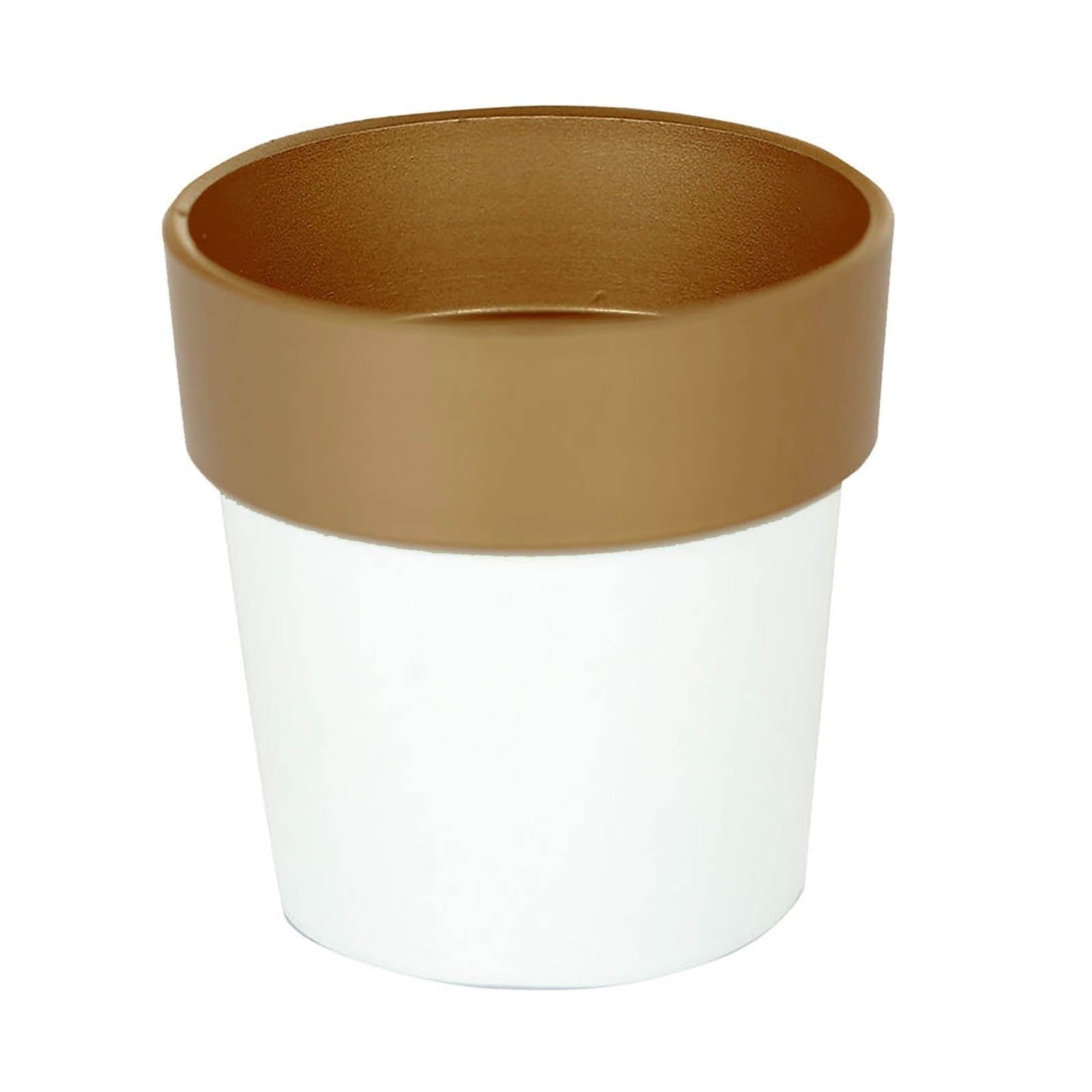3 pcs 3 in tall Metallic Round Plastic Flower Plant Pots