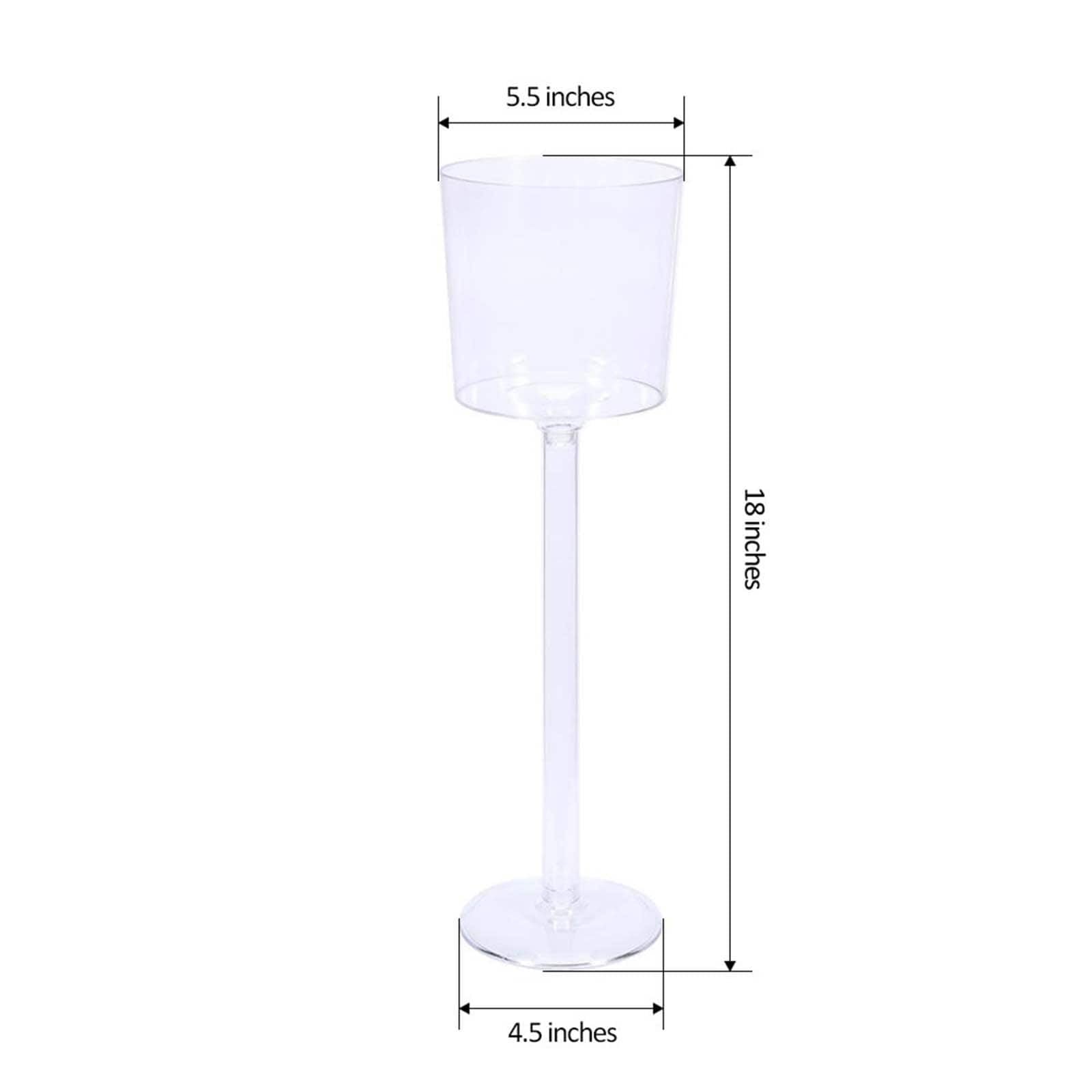 4 pcs 18 in. Clear Plastic Vases Cups Centerpieces