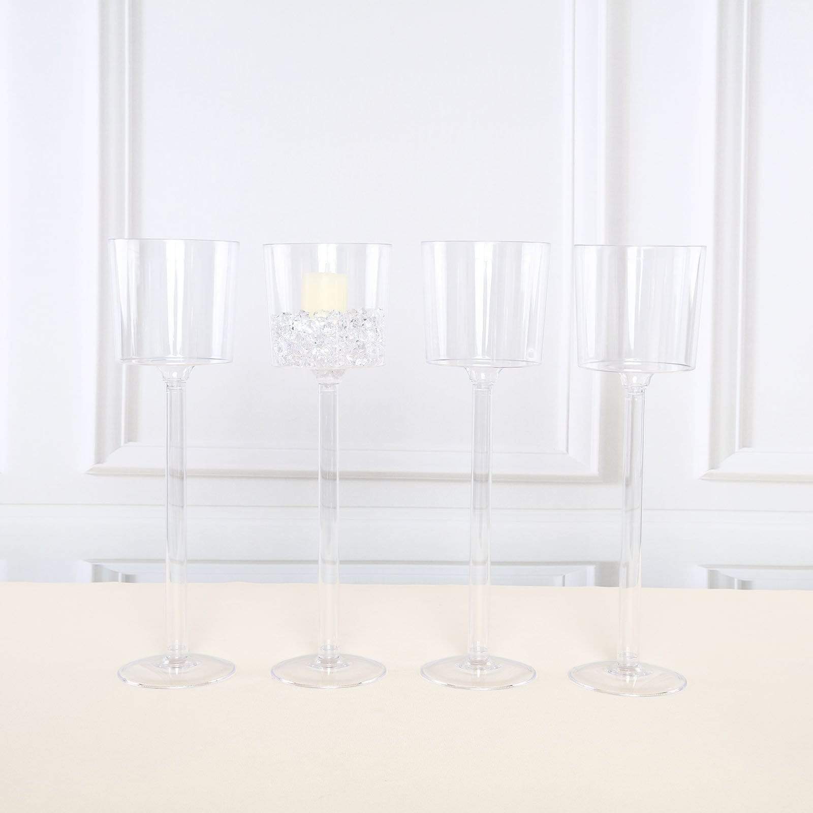4 pcs 18 in. Clear Plastic Vases Cups Centerpieces