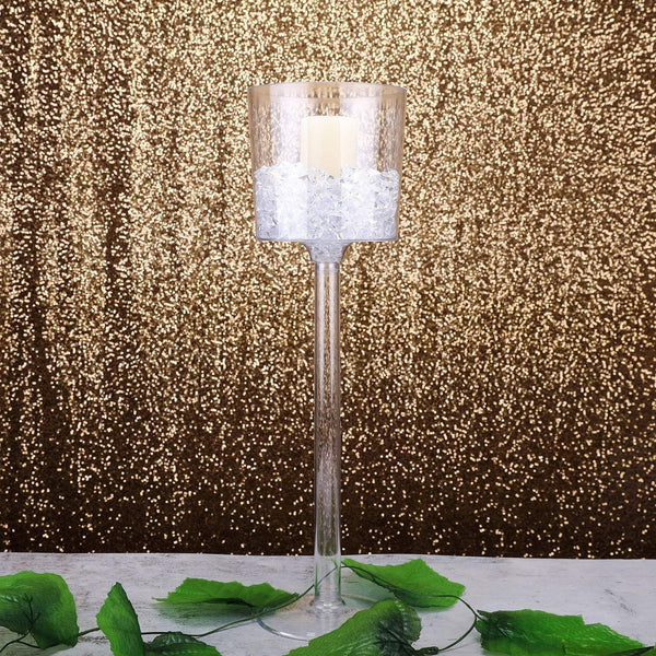4" tall Clear Glass Cube Centerpiece Vase