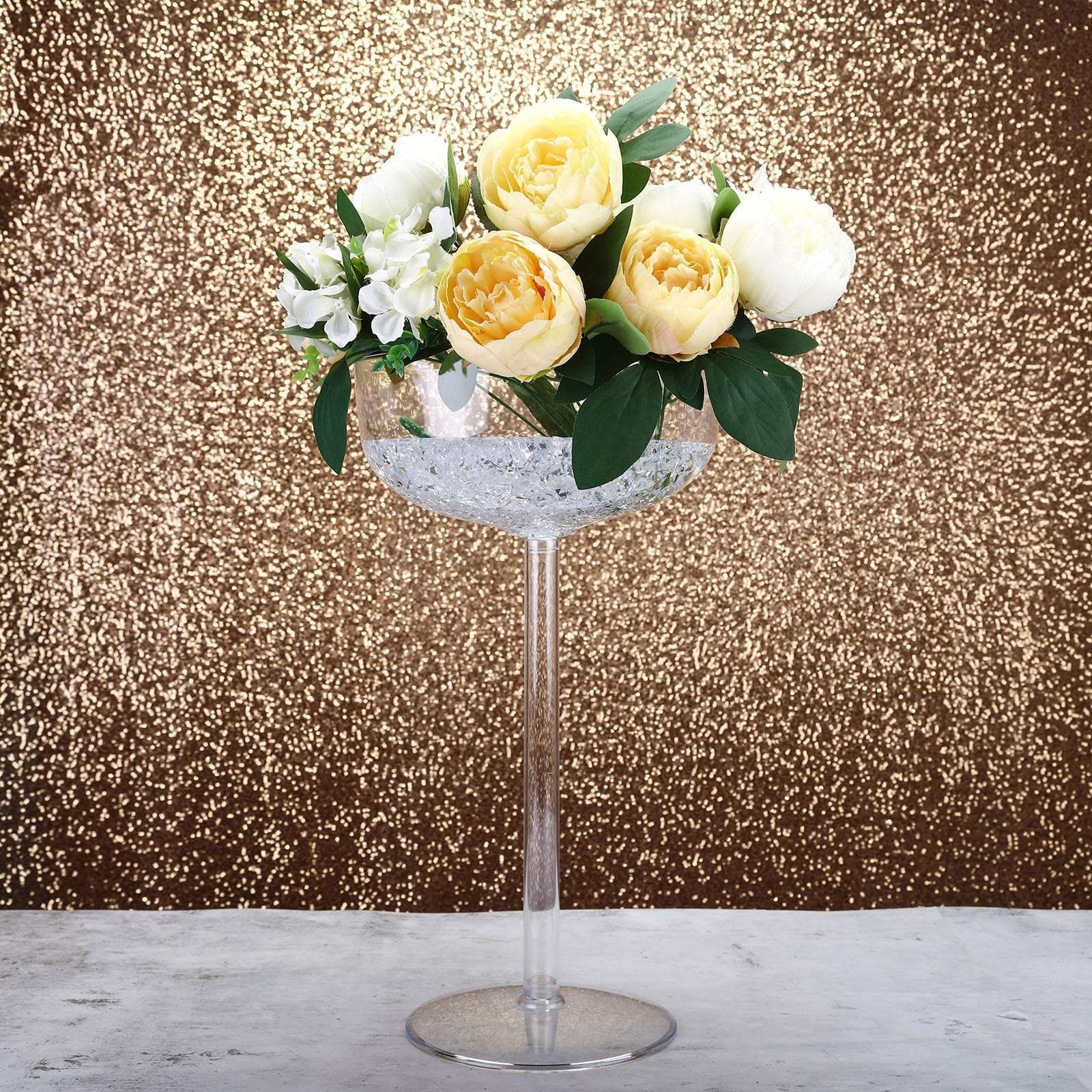 4 pcs 18 in. Clear Plastic Vases Stands Centerpieces