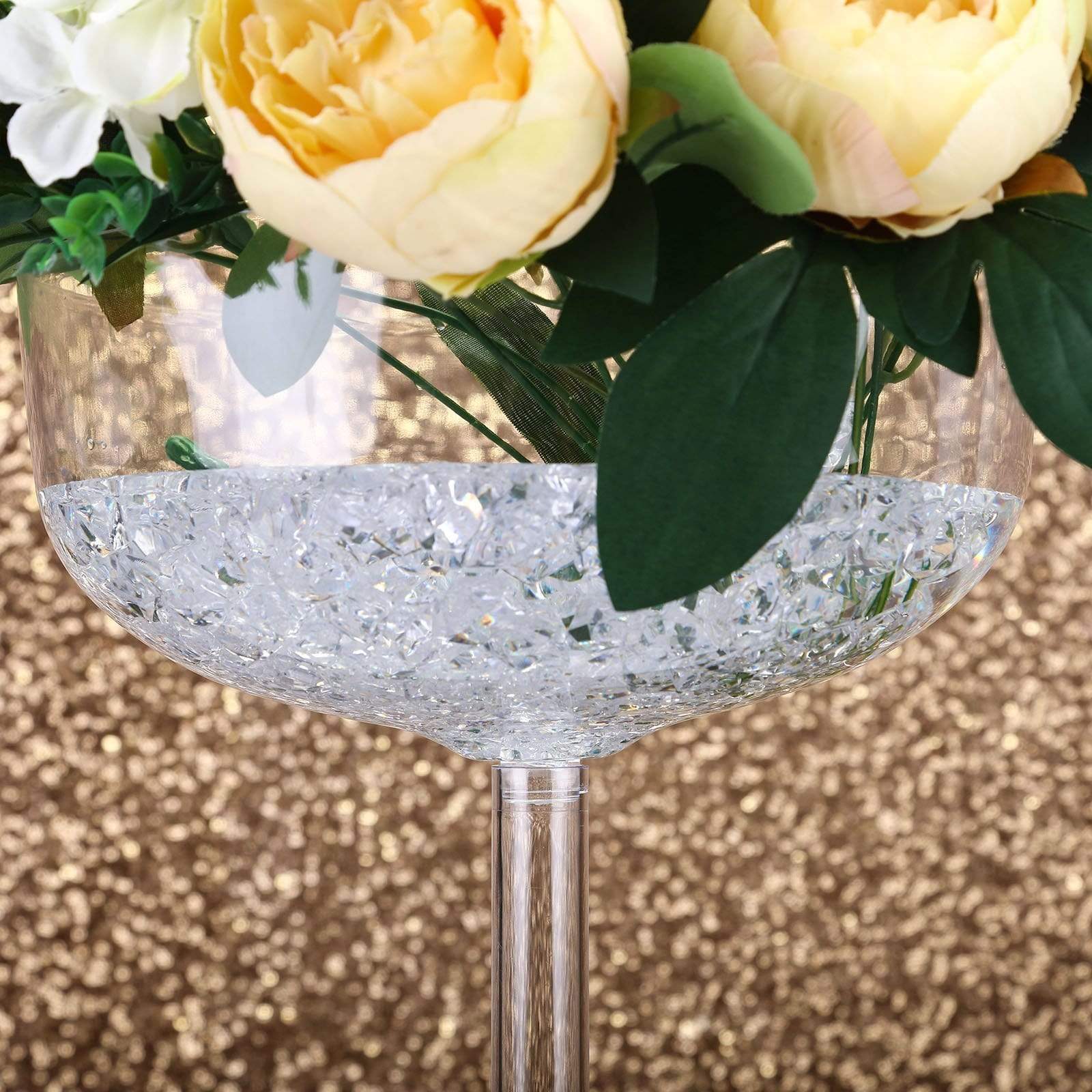 4 pcs 18 in. Clear Plastic Vases Stands Centerpieces
