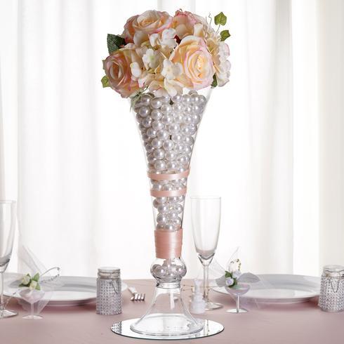 4 pcs Clear Glass Trumpet Centerpiece Vases