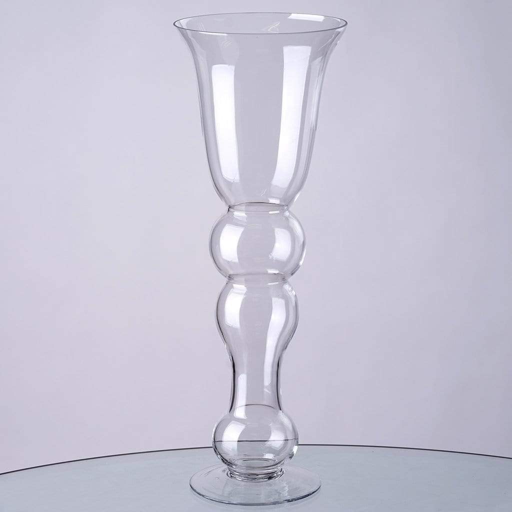 4 pcs Clear Glass Trumpet Centerpiece Vases