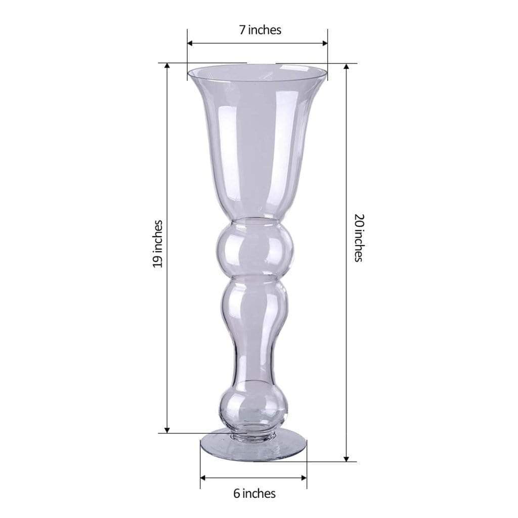 4 pcs Clear Glass Trumpet Centerpiece Vases