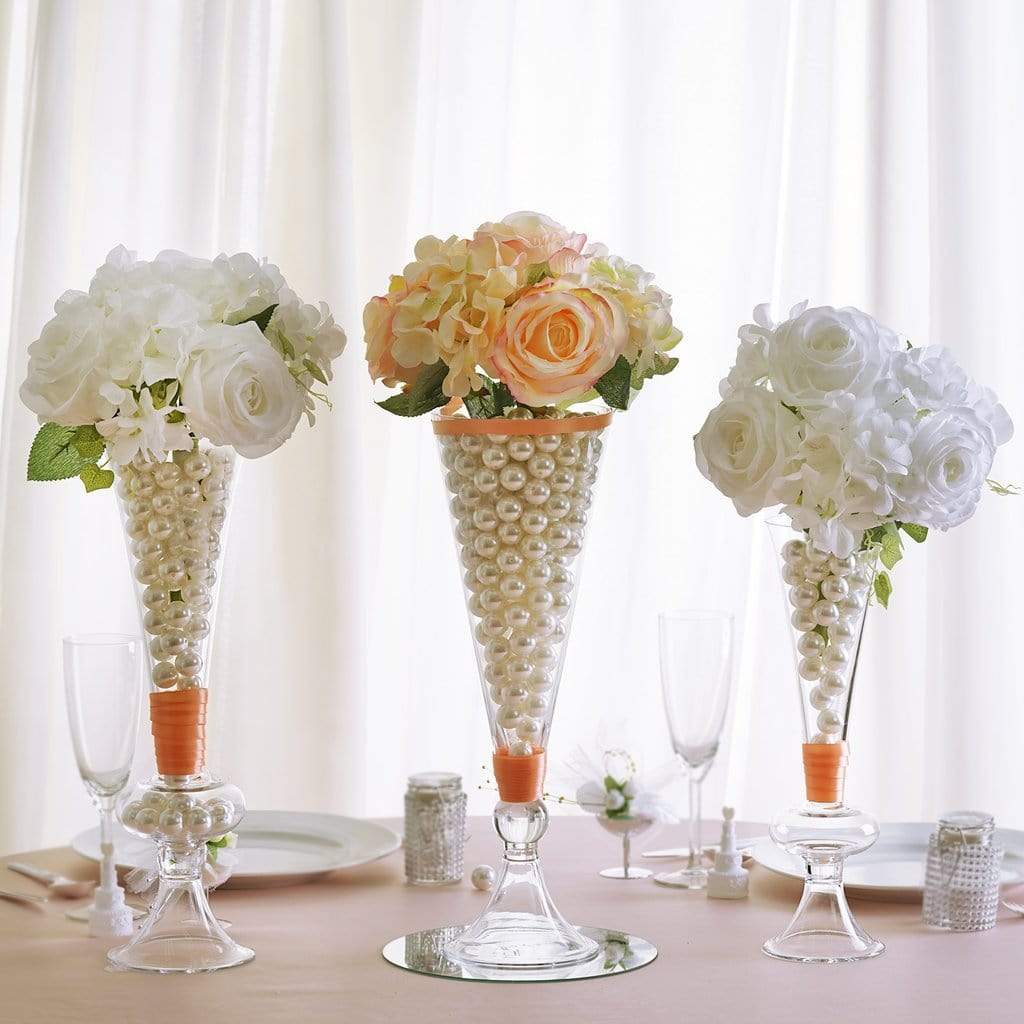 4 pcs Clear Glass Trumpet Centerpiece Vases