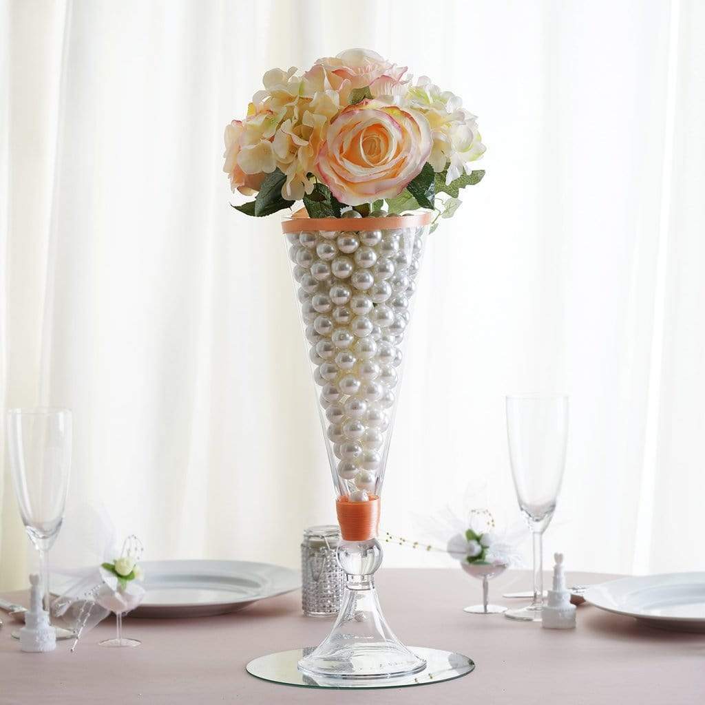 4 pcs Clear Glass Trumpet Centerpiece Vases