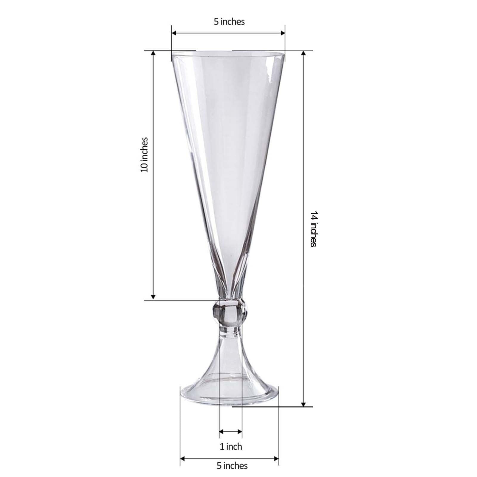 4 pcs Clear Glass Trumpet Centerpiece Vases
