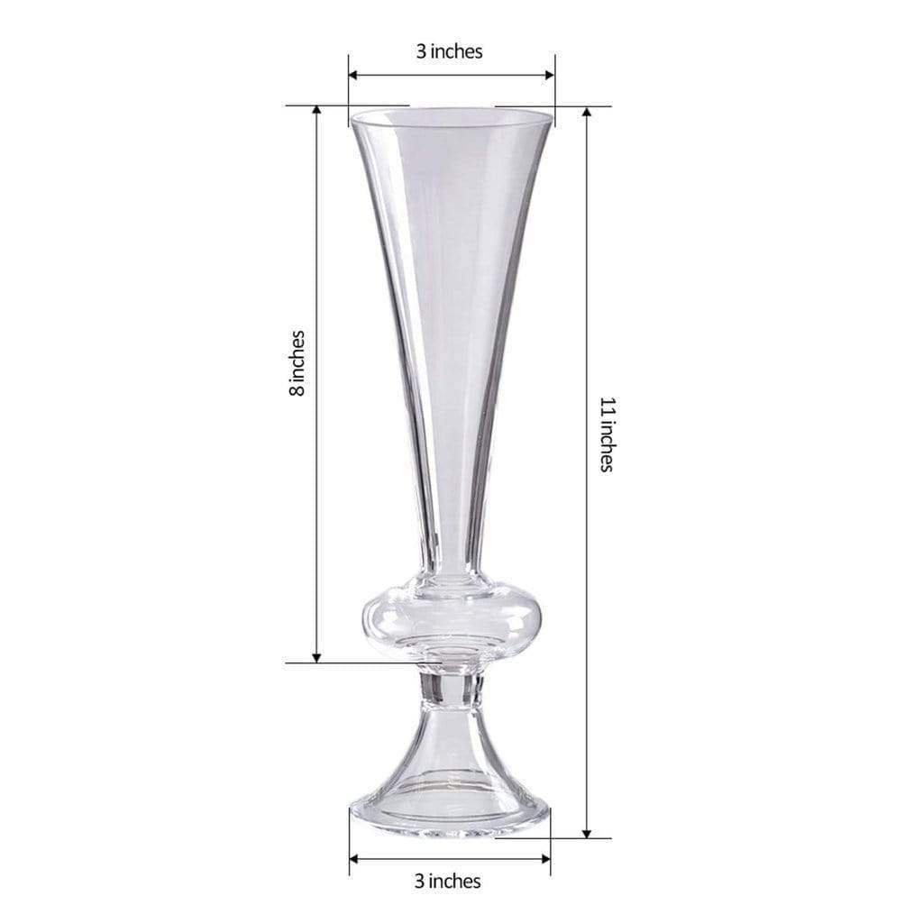 4 pcs Clear Glass Trumpet Centerpiece Vases
