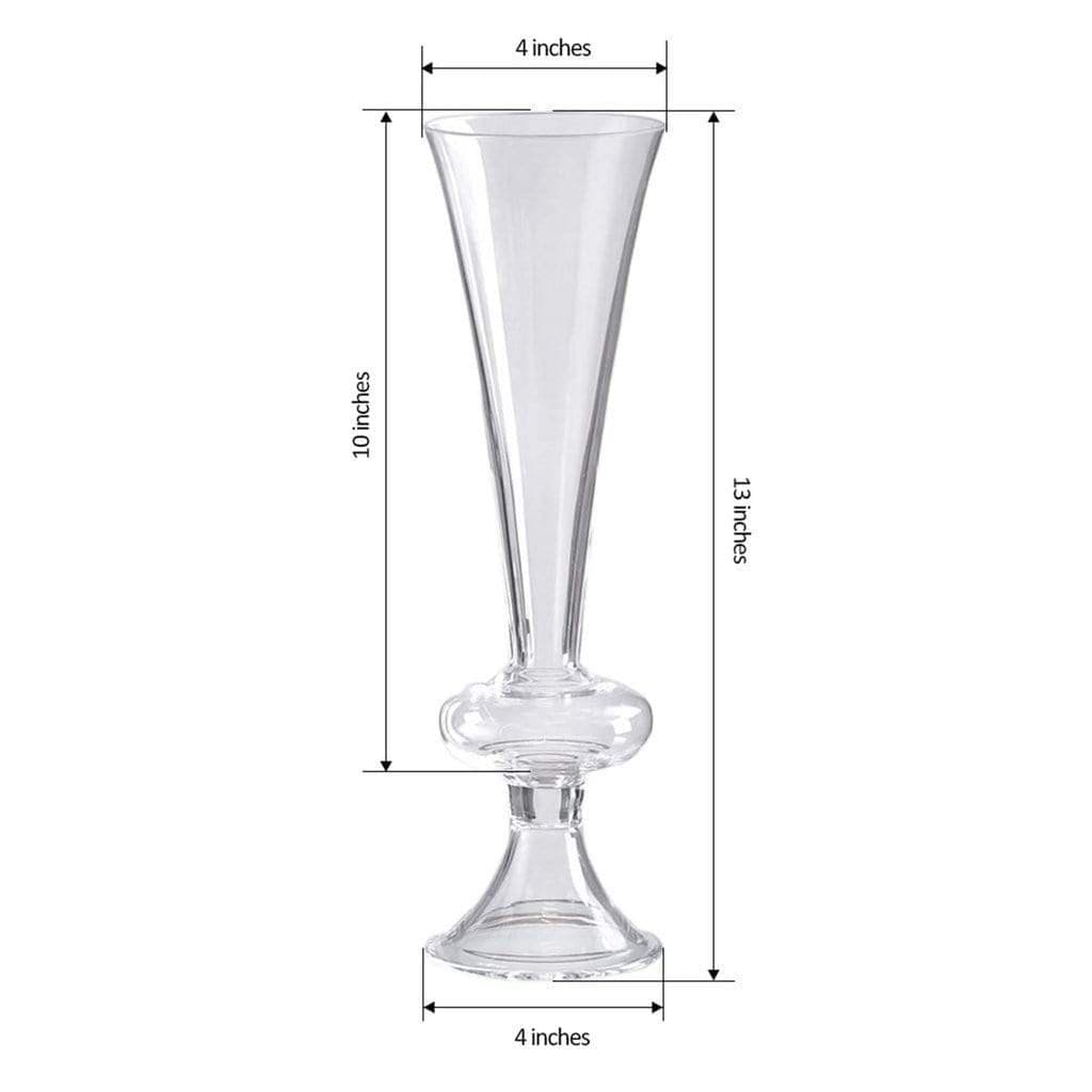 4 pcs Clear Glass Trumpet Centerpiece Vases