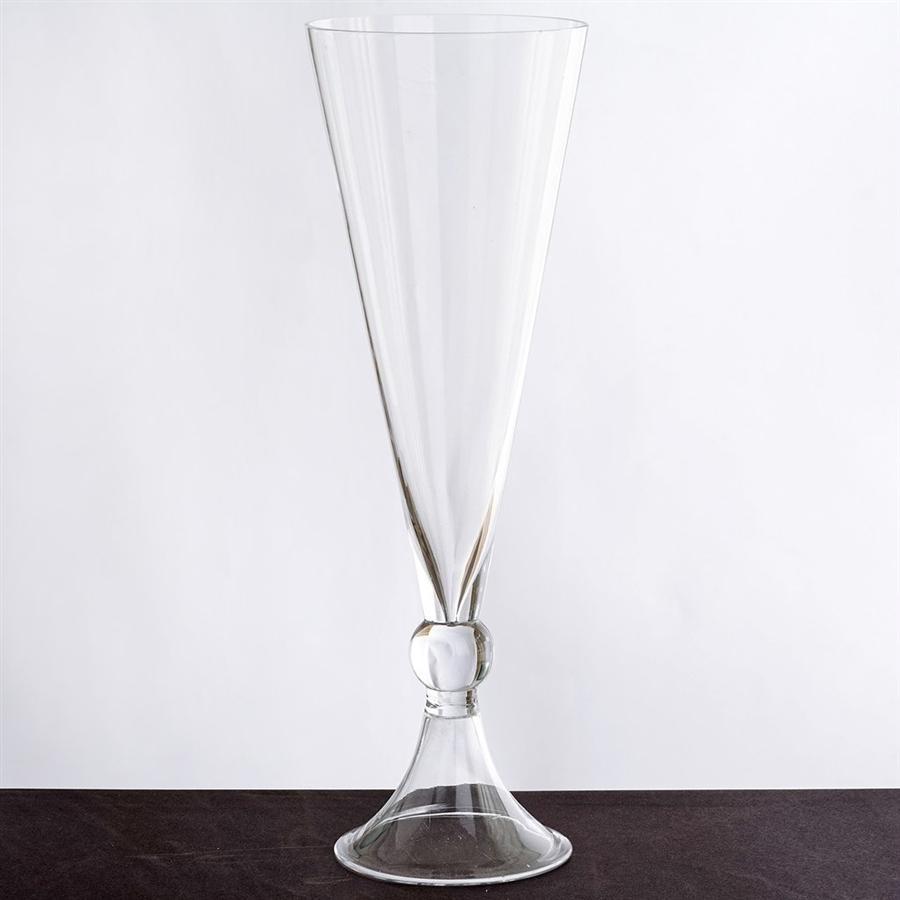 4 pcs Clear Glass Trumpet Centerpiece Vases