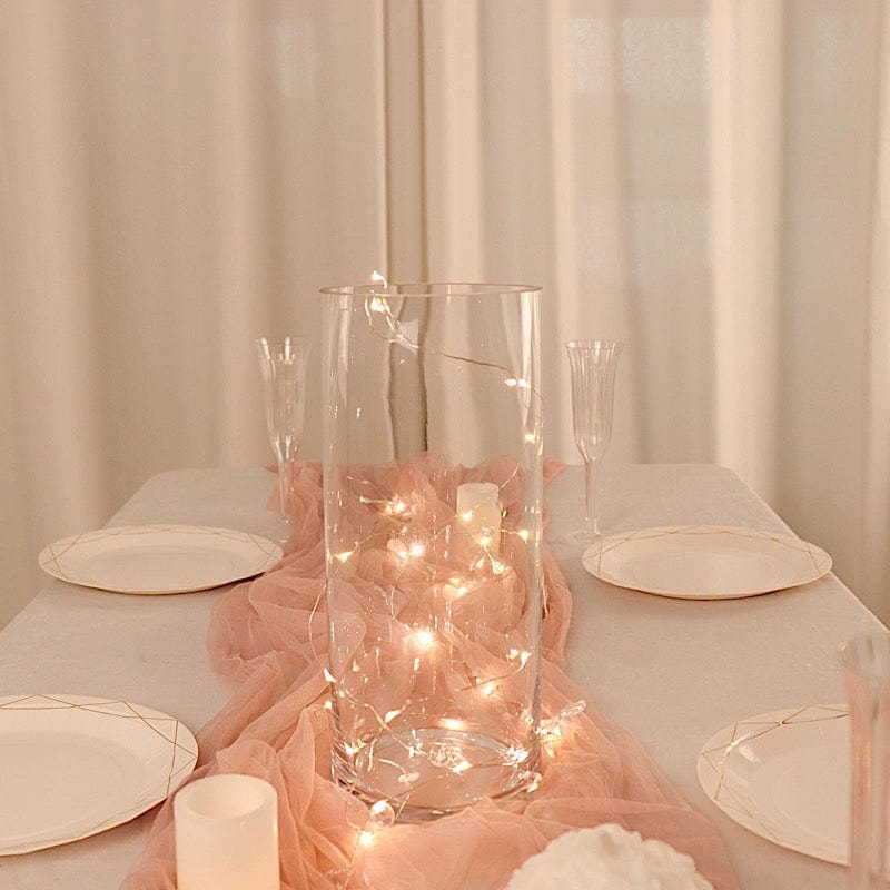 6 pcs 12 in tall Clear Glass Cylinder Centerpieces Vases