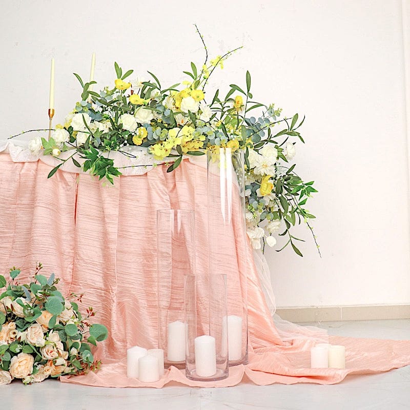 6 pcs 12 in tall Clear Glass Cylinder Centerpieces Vases