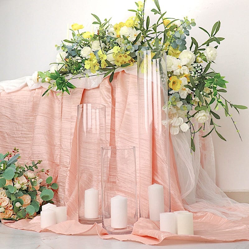 6 pcs 12 in tall Clear Glass Cylinder Centerpieces Vases