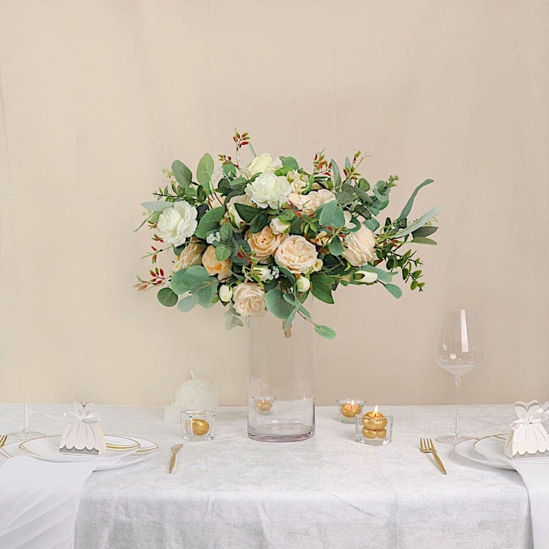 6 pcs 12 in tall Clear Glass Cylinder Centerpieces Vases