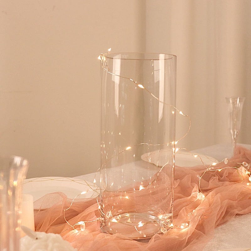 6 pcs 12 in tall Clear Glass Cylinder Centerpieces Vases