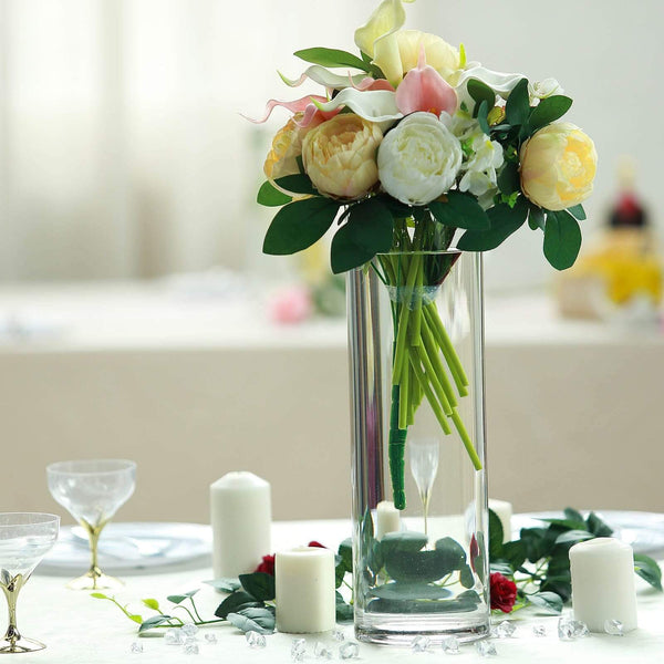 4" tall Clear Glass Cube Centerpiece Vase