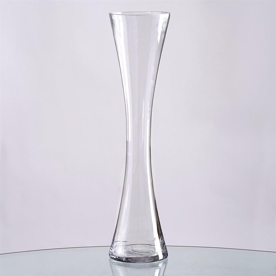 6 pcs 20" tall Clear Glass Hourglass Shaped Centerpiece Vases