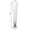 6 pcs 20" tall Clear Glass Trumpet Centerpiece Vases
