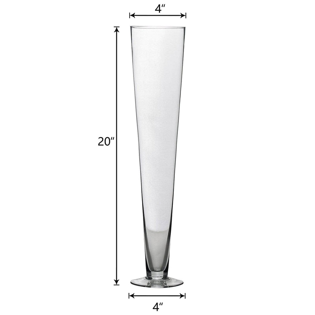 6 pcs 20" tall Clear Glass Trumpet Centerpiece Vases
