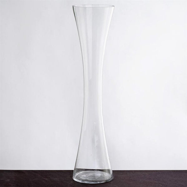 6 pcs 24" tall Clear Glass Hourglass Shaped Centerpiece Vases