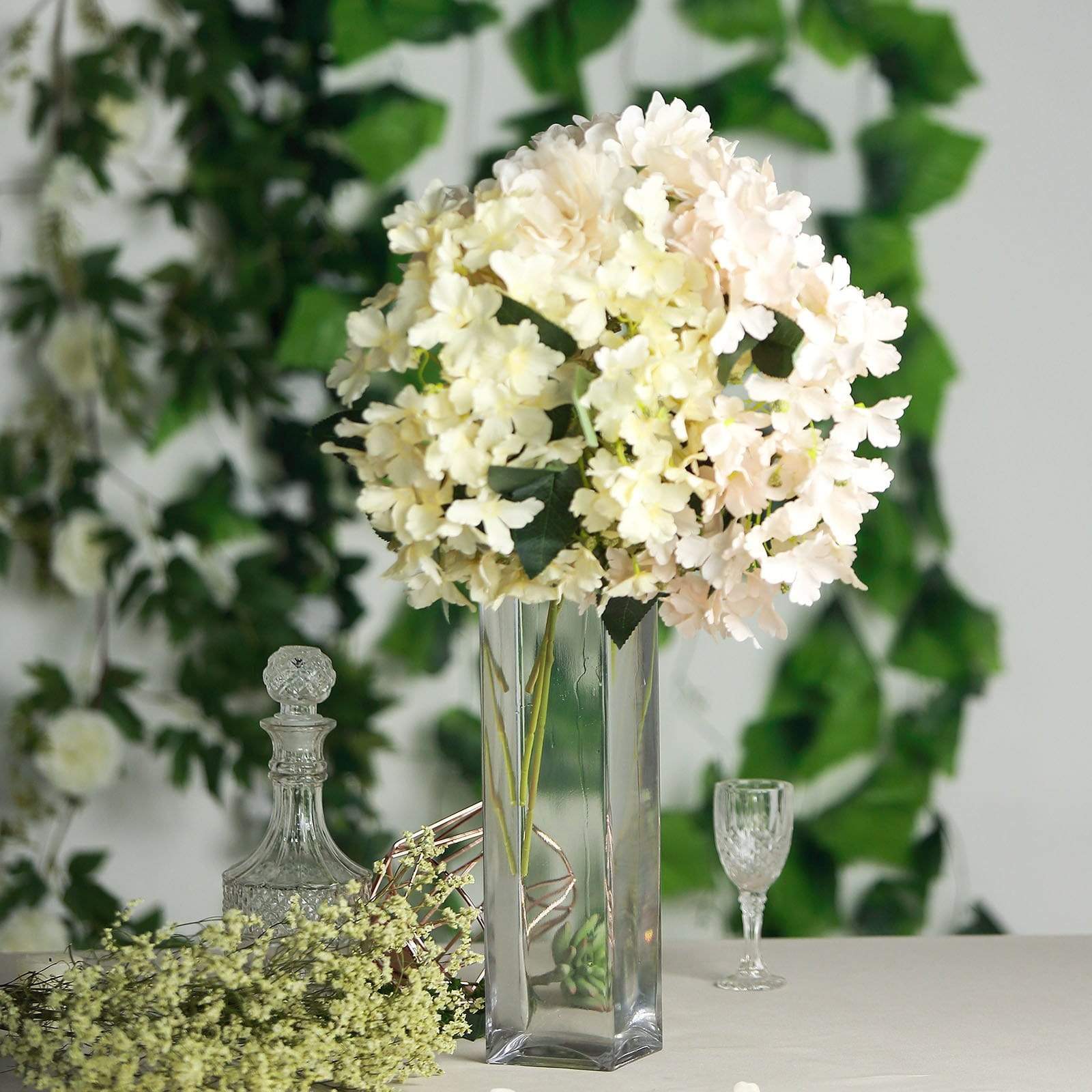 6 pcs Clear Glass Square Block Vases Centerpieces