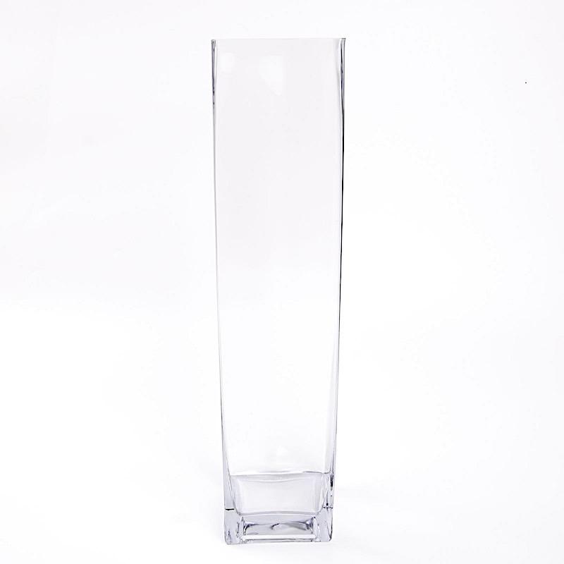 6 pcs Clear Glass Square Block Vases Centerpieces
