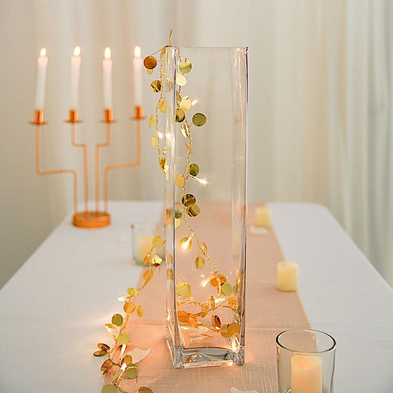 6 pcs Clear Glass Square Block Vases Centerpieces