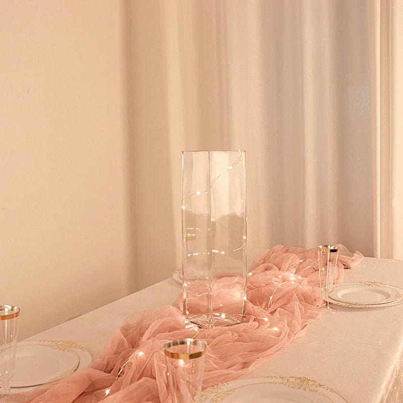 6 pcs Clear Glass Square Block Vases Centerpieces