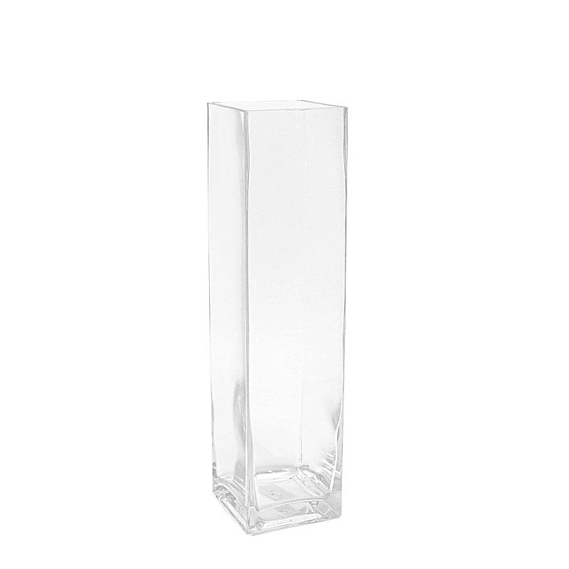 6 pcs Clear Glass Square Block Vases Centerpieces