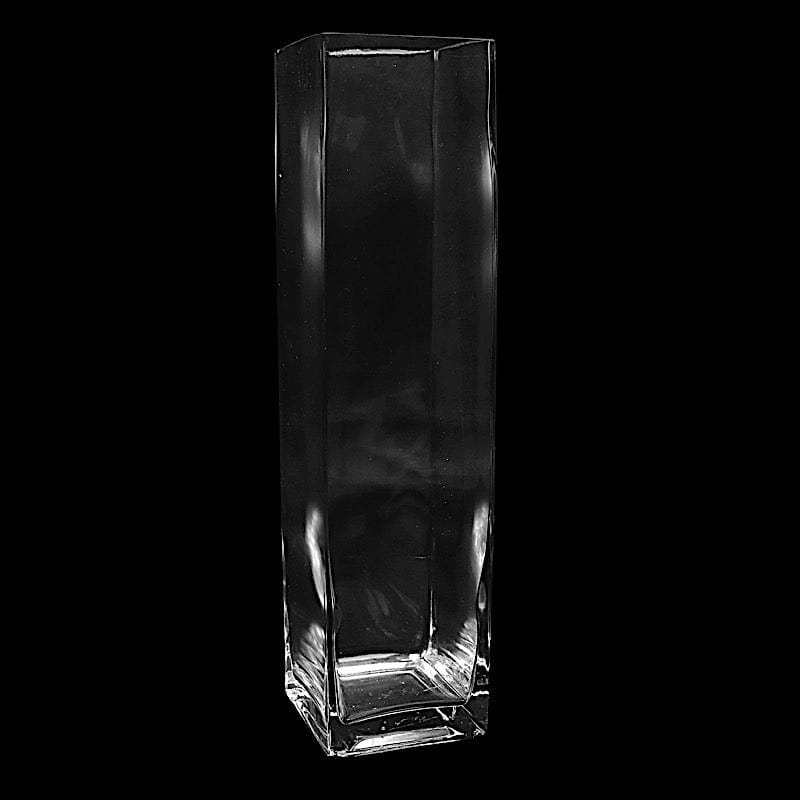 6 pcs Clear Glass Square Block Vases Centerpieces