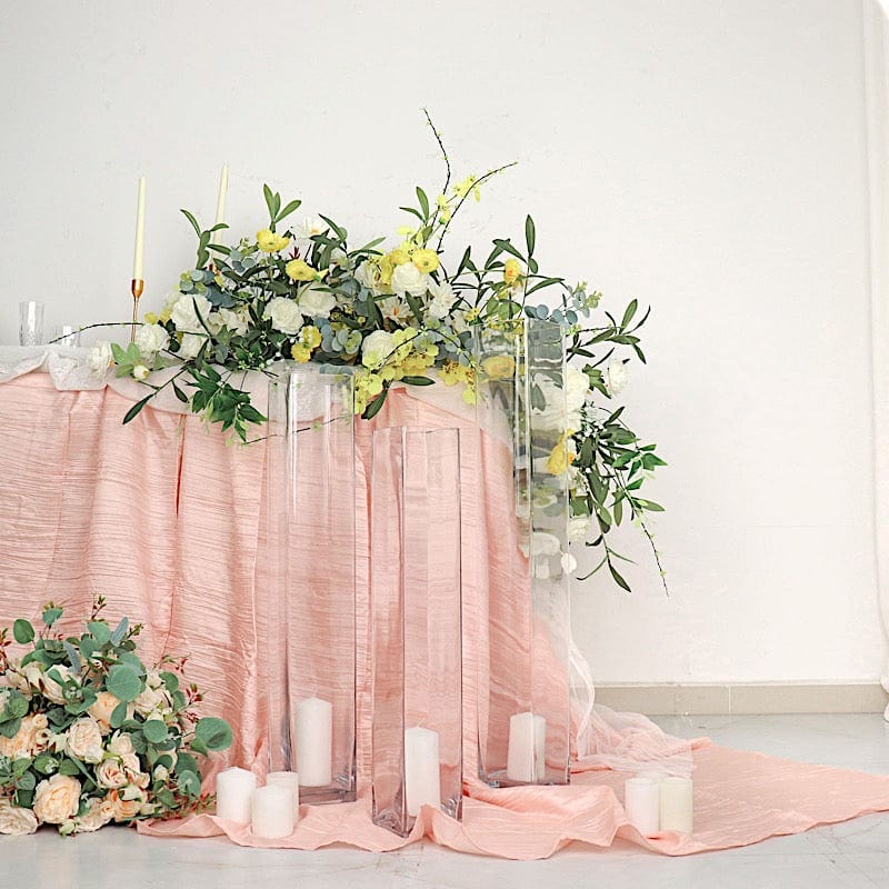 6 pcs Clear Glass Square Block Vases Centerpieces