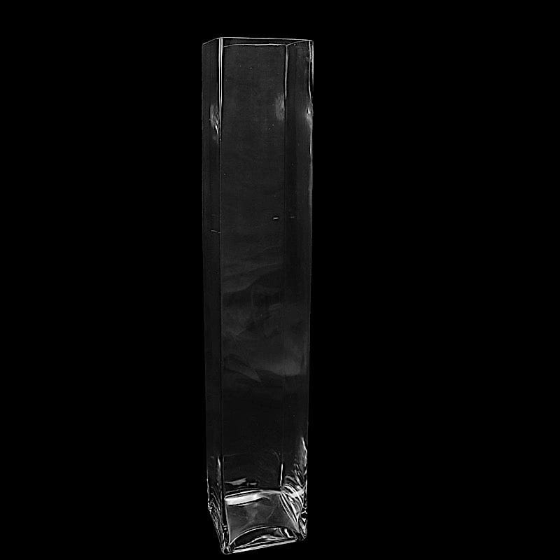 6 pcs Clear Glass Square Block Vases Centerpieces
