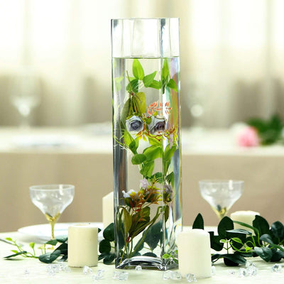 6 pcs Clear Glass Square Block Vases Centerpieces