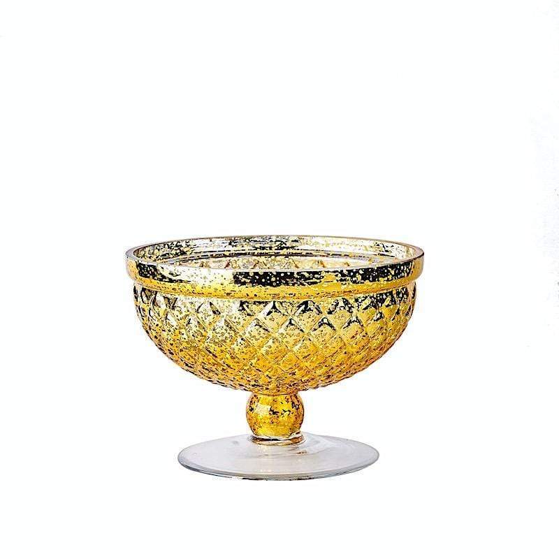 8 in Compote Vase Mercury Glass Bowl Centerpiece