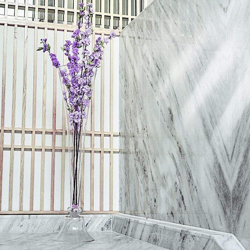 Clear 40 in tall Reversible Glass Trumpet Vases Centerpieces